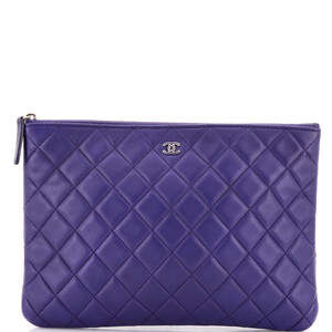 Chanel Medium O Case Clutch Quilted Lambskin
